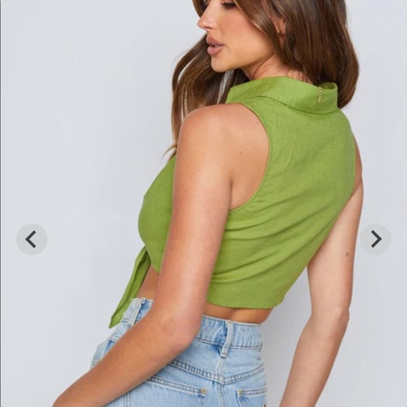 Beginning Boutique Cooper Tie Up Shirt Olive - Picture 5 of 6